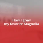 How I grew my favorite Magnolia