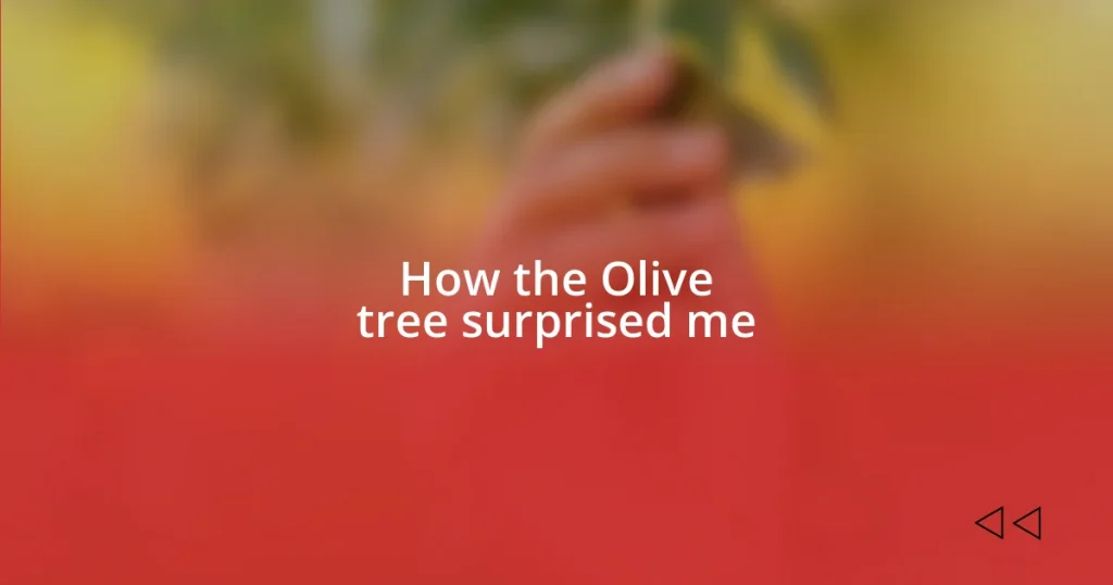 How the Olive tree surprised me