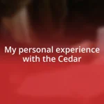 My personal experience with the Cedar