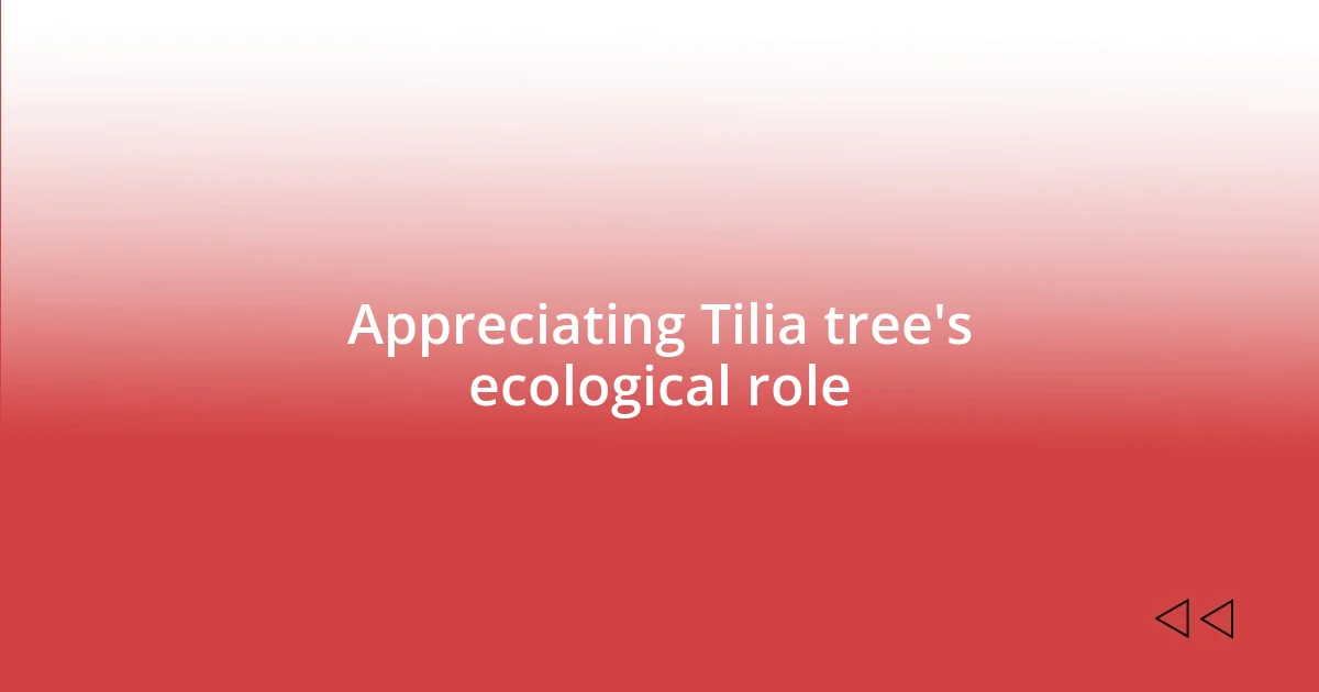 Appreciating Tilia tree