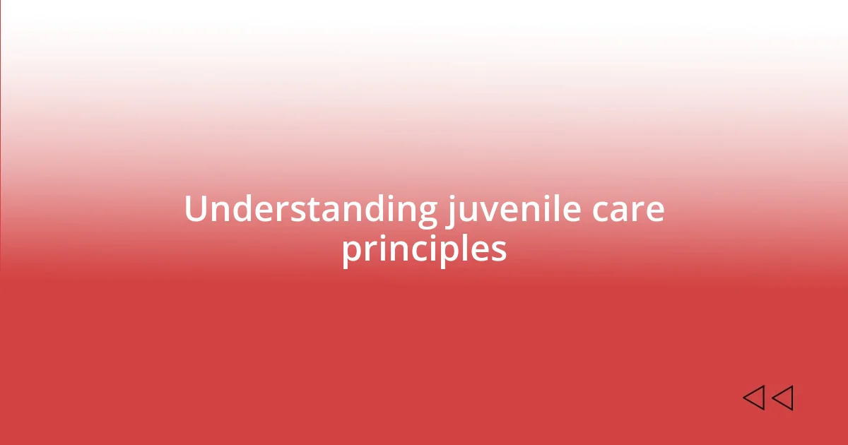 Understanding juvenile care principles